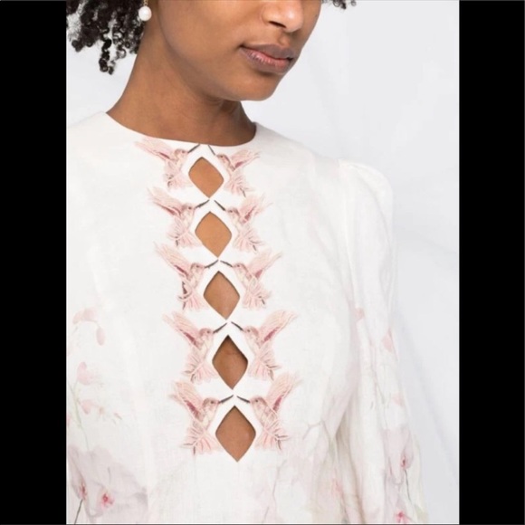 Zimmermann Dancer Hummingbird Mini Dress- Alabaster Garden Floral - Picture 10 of 16